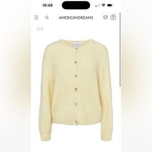 American Dreams Susan Alpaca Cardigan in Light Yellow. NEW- no tags! Size Med
